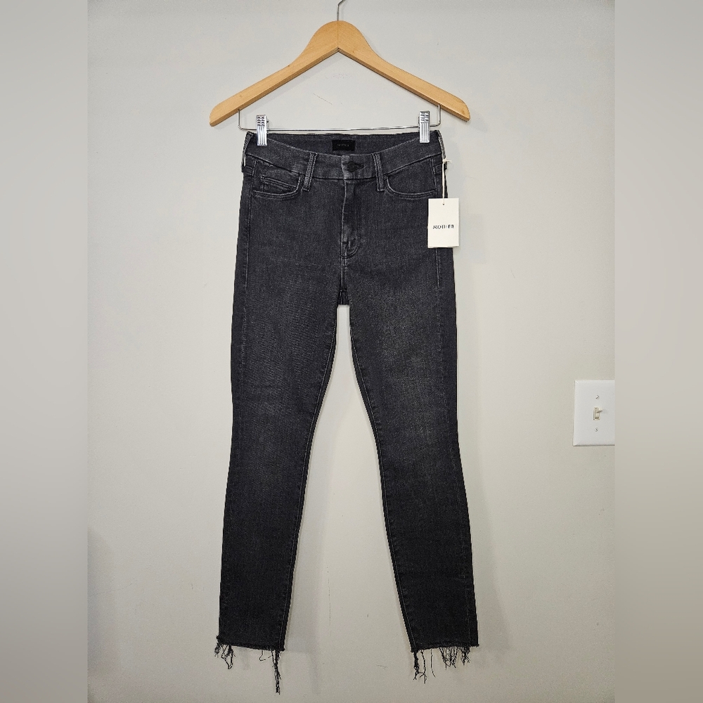 NEW! Mother Denim The Looker Sacred Slit Ankle Jeans Dear Mr. Black Size 25 - Picture 2 of 14